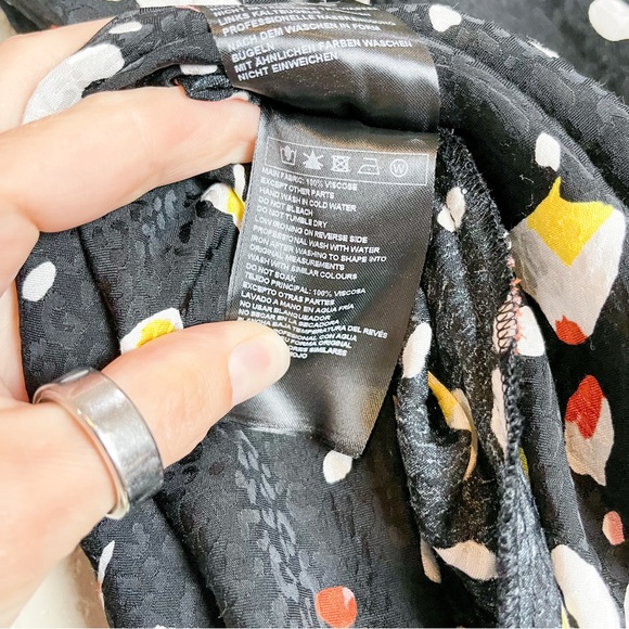 Ba&sh Tomy Satin Jacquard Midi Skirt Black Size Medium - Picture 5 of 9